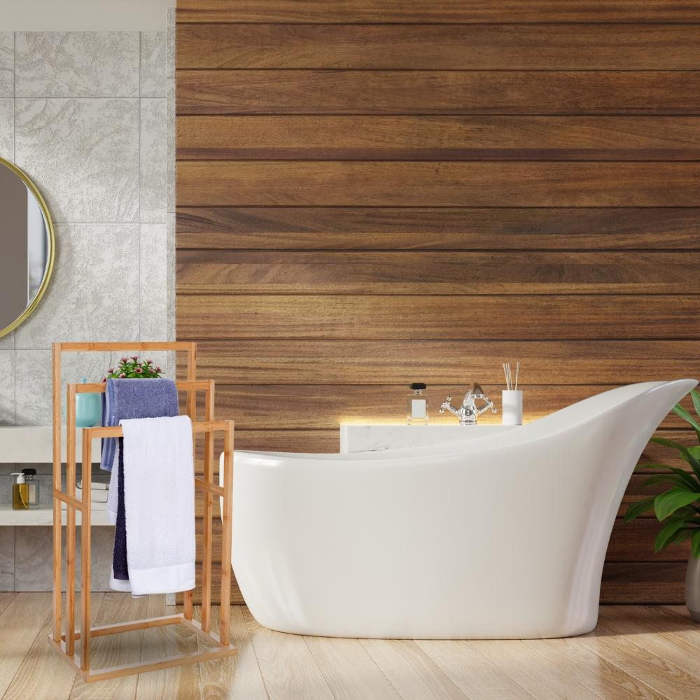 Bathroom rack, wooden, bamboo, ladder, shelf, universal