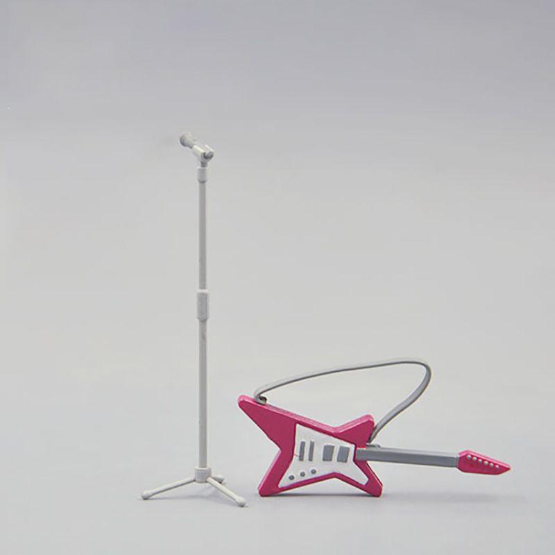 

Skull Toy Pose Skeleton Human Body Flexible Model Doll For Home Decor And Gifts Guitar +Microphone Model