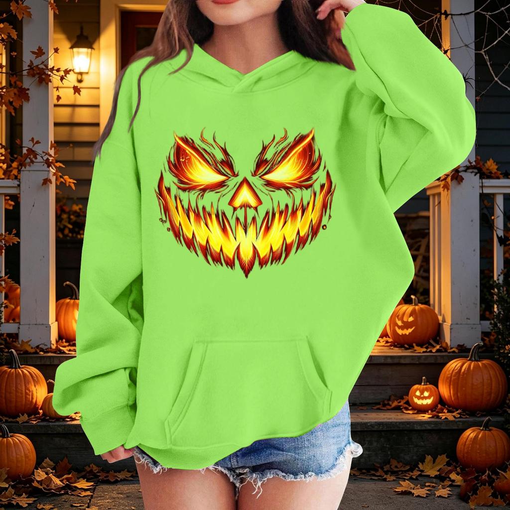 Kinder Halloween Kapuzenpullover mit Aufdruck Lässiger lockerer Pullover für Jungen Mädchen Party und Alltag