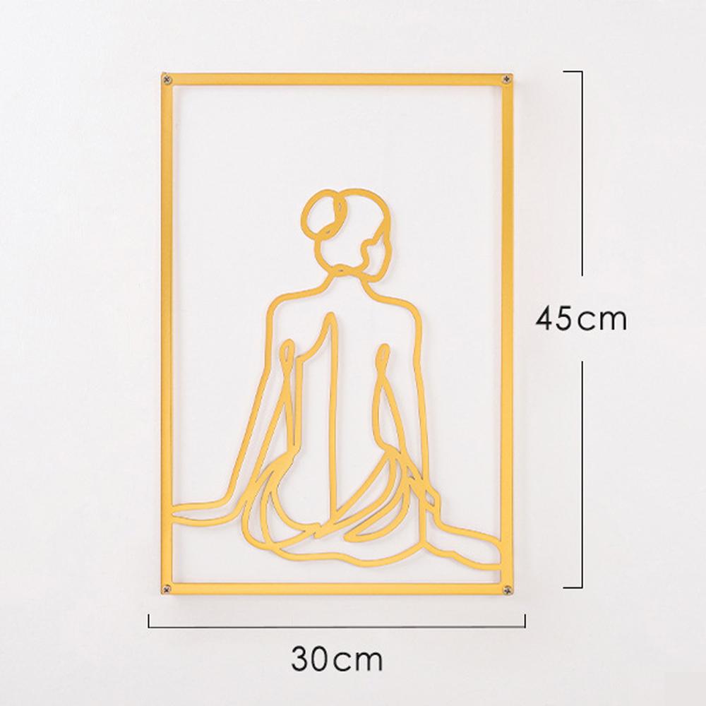 Metal Wall Painting Iron Wall Hanging Decoration Nordic Woman Silhouette Home Decor Macrame Wall Ledges Living Room Decor Gift
