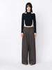 MEENDERI Banding Pintuck Wide Pants - Charcoal