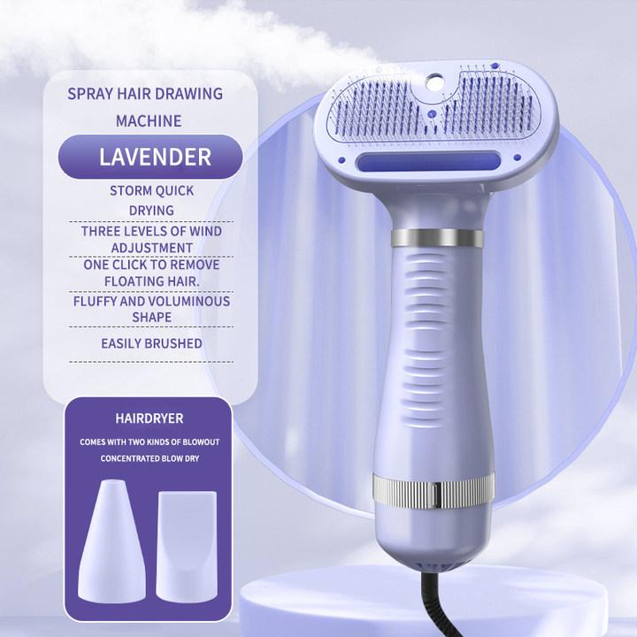 

4 в 1 расческа для шерсти домашних животных, паровая расческа для собак, паровая щетка для кошек, массажная щетка, средства по уходу за шерстью щенков, товары для собак EU Plug фиолетовый