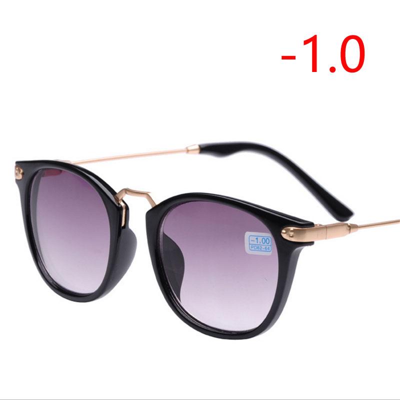 Oval Myopia Sunglasses With Degree Fashion Metal Legs Short-sight Eyeglasses Diopter -1.0 to -4.0