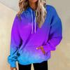 Daglig mote for kvinner Allsidige uformelle sweatshirts med rund hals Grafiske daglige langermet gradient patchwork-gensere med trykk