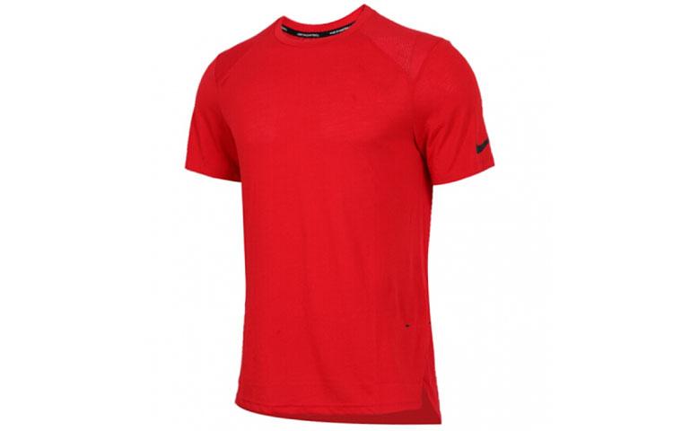 Nike T Shirts Men s Red Crew Neck Moderate Straight Fit 891685-657 S