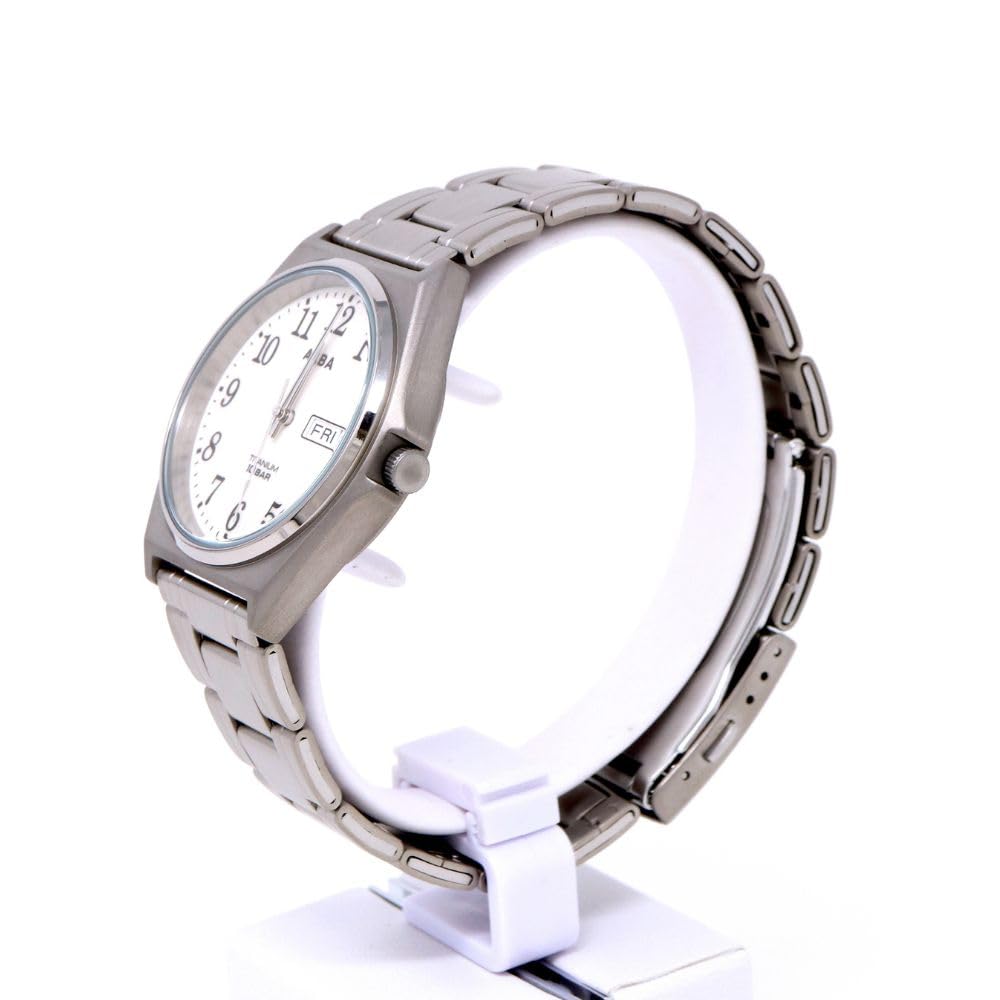 Seiko Alba Quartz Stainless Steel and Water Resistant for Daily Use Men's Watch, Titanium, (10 ATM), Analog, (Titanium (AEFJ409))