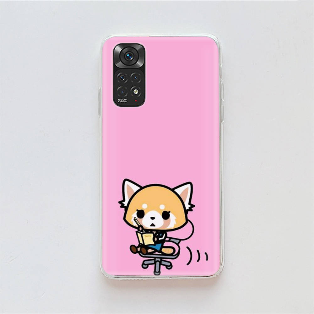 KT60 Aggretsuko Case for Samsung A04 A14 A23 A34 A54 M23 M33 M52 M53 Realme 10 9 C30S C35 C55 VIVO Y02S Y21 Y33S Y51 X80 Pro Clear Cover