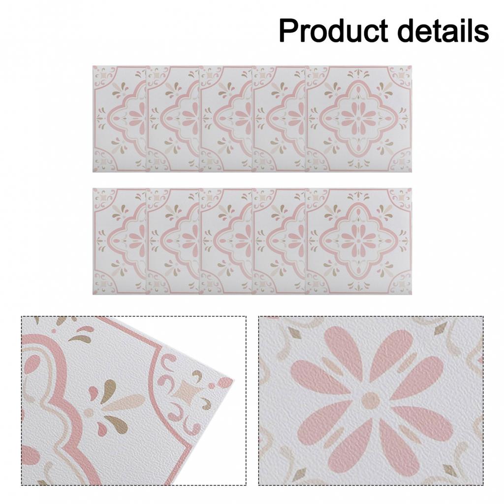 Pink Pattern Stickers Waterproof Tile Stickers Waterproof And Oil-proof