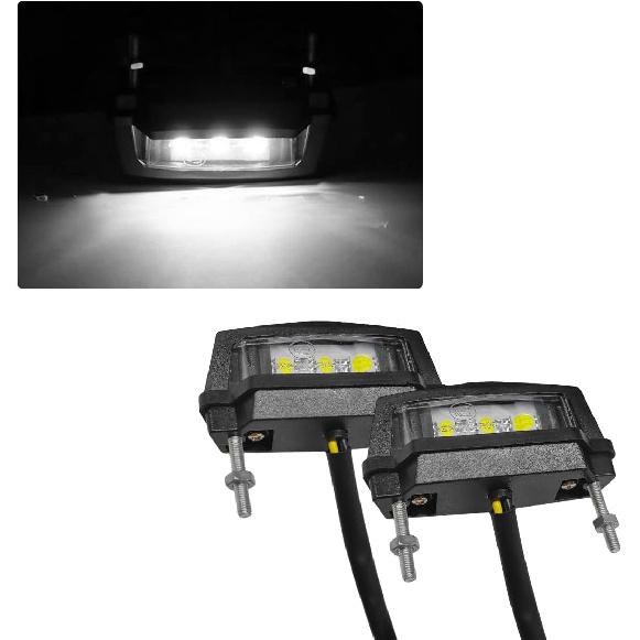 Wevdn Motorcycle LED License Plate Light 6K, 12V Universal Bright LED License Plate Lamp Rear Brake Taillight, Waterproof 6K Tail Light License Plate