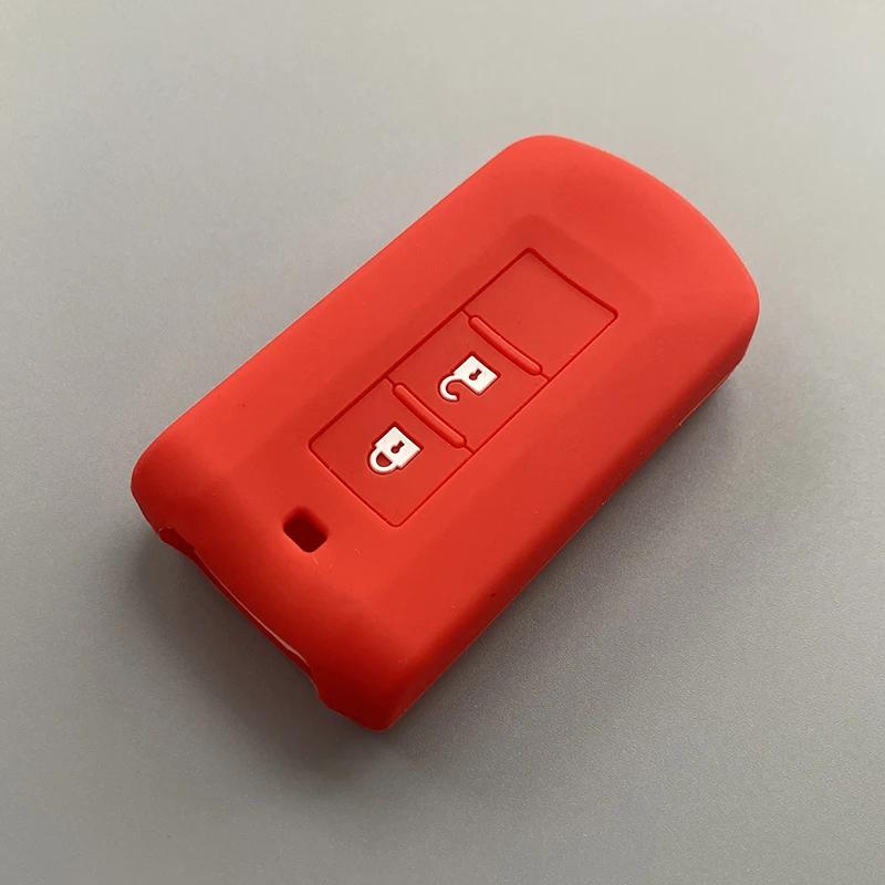 

Silicone Car Key Cover Case Shell protector For Mitsubishi L200 ASX Outlander Eclipse Cross Pajero Sport Lanacer 2button key красный