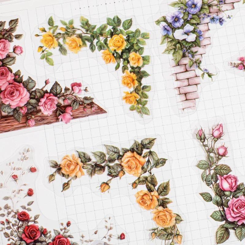6 Stile Blume Ecke Aufkleber Verpackung DIY Tagebuch Dekoration Aufkleber Album Sammelalbum Tagebuch Dekoration Hintergrund Dekoration Aufkleber