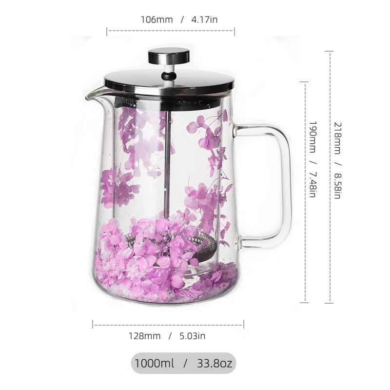 

ZISIZ Dried Flower Glass French Press Coffee Maker