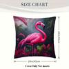 1 Stück Heißrosa Flamingo Tropische Blätter Kissenbezug - 18x18 Zoll Weiches Plüsch Dekoratives Cover, Einseitiger Druck, Reißverschluss,