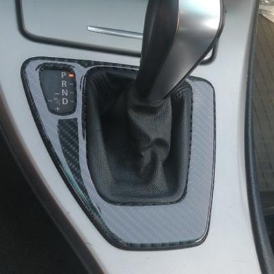 המכונית הטובה שלי עבור ב.מ.וו סדרה 3 E90 E92 e93 2005-2012 כיסוי מדבקה מסיבי פחמן לפאנל בקרת הילוכים קישוט מסגרת ידית הילוכים