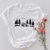 Camping Van Graphic Lady T-Shirt Cute Short Sleeved O-Neck Top Fashionable Printed T-Shirt Female Summer Trendy Casual T-Shirt