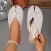 Women Slippers Summer Fashion Rhinestone Home Women Mules Shoes Elegant Slippers Luxury Designer Flat Sandals House Slides Women