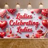 Women Celebration Backdrop Glittery Design Female Party Background Girls Party Display Gift Box Women Gathering Backdrop