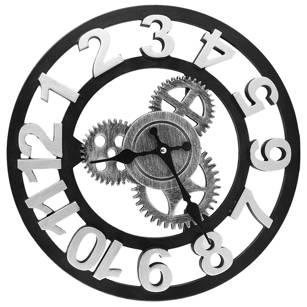 Gear Wall Clock Retro Industrial Decor Vintage Indoor Model Room Home Accessories Pendant