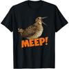 Womens Retro Woodcock MEEP Graphic Tee Sunset Bird Art Printed Short Sleeve Casual Summer Daily Wear Top Clothing