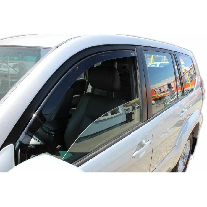 Déflecteurs d'air - J&J AUTOMOTIVE - Toyota Land Cruiser J120 - Fumé - Installation facile - Acrylique renforcé