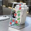 Strawberry Black Cat Pattern Phone Case for iPhone 17 16 15 14 13 12 11 16E Series Pro Max Plus Double Layer Protection