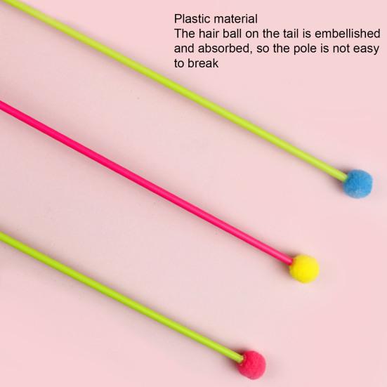 Cat Wand Creative Shape Stress-relieving Plastic Feather Style Cat Teaser Stick Pet Interactive Toy for Home