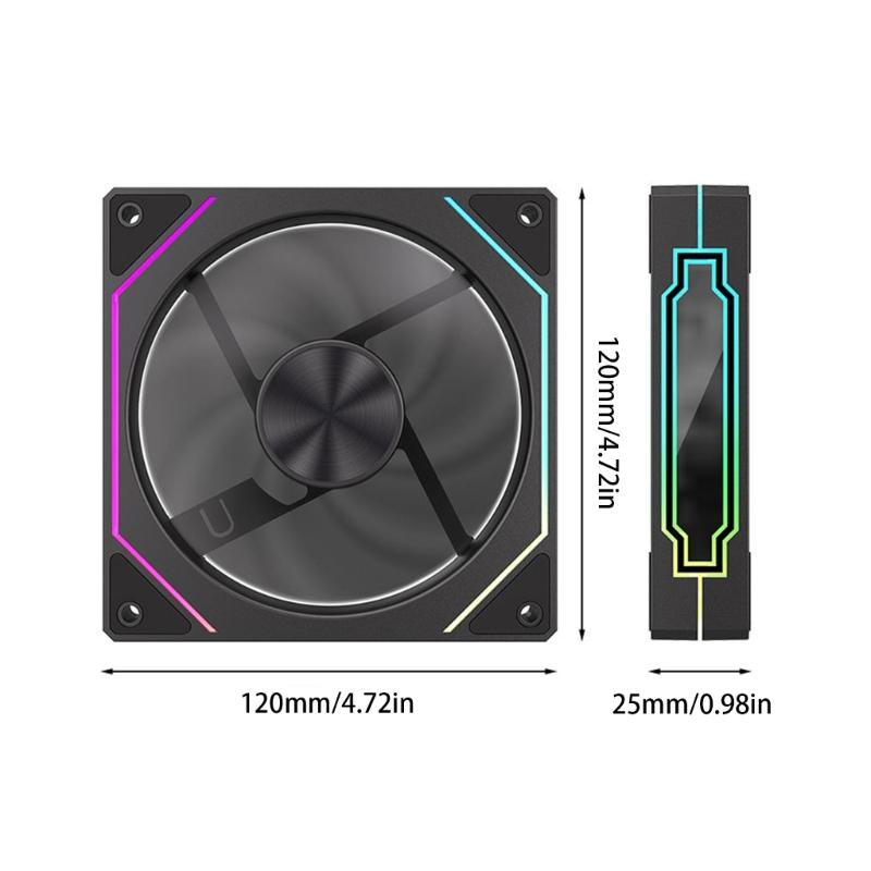 Computer Cooling Fan 120mm CPU Fan 800-1600RPM Double Color Option ARGB Reverse/Forward Case Fan