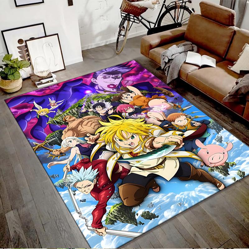 1pc Seven Deadly Sins2 Design Printed Area Rug Carpet for Bedroom Living Room Home Decor Rugs Mat Non Slip Mat Rug for Bedside