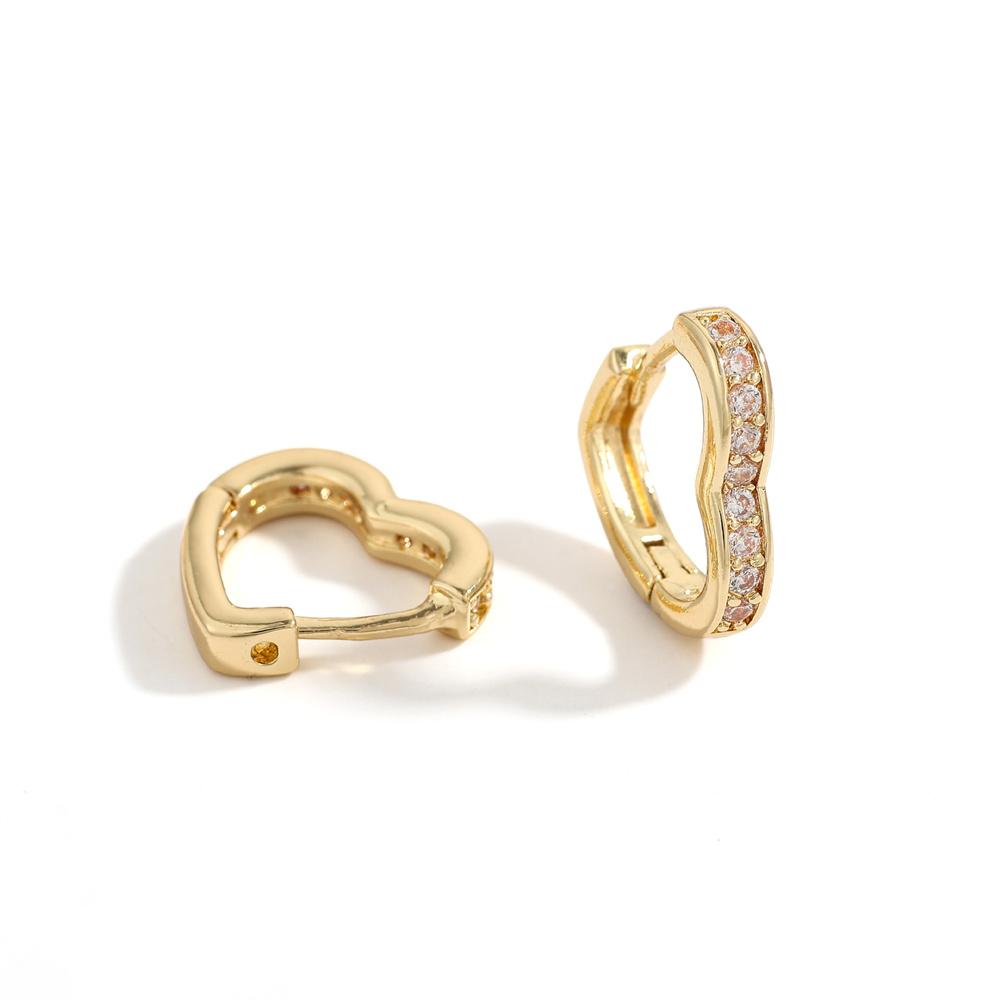 Heart Round Ball Flat Helix Piercing Earring golden Ear Studs Geometric Zircon Exquisite Trinket Studs Aretes