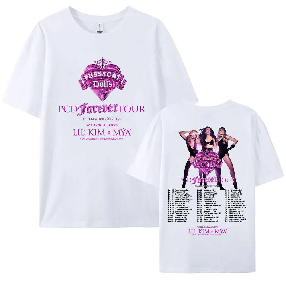 

PCD FOREVER Tour Celebrating 20th Anniversary Tshirt The Pussycat Dolls Design Print Tshirts Short Sleeve Cotton Female Tees S