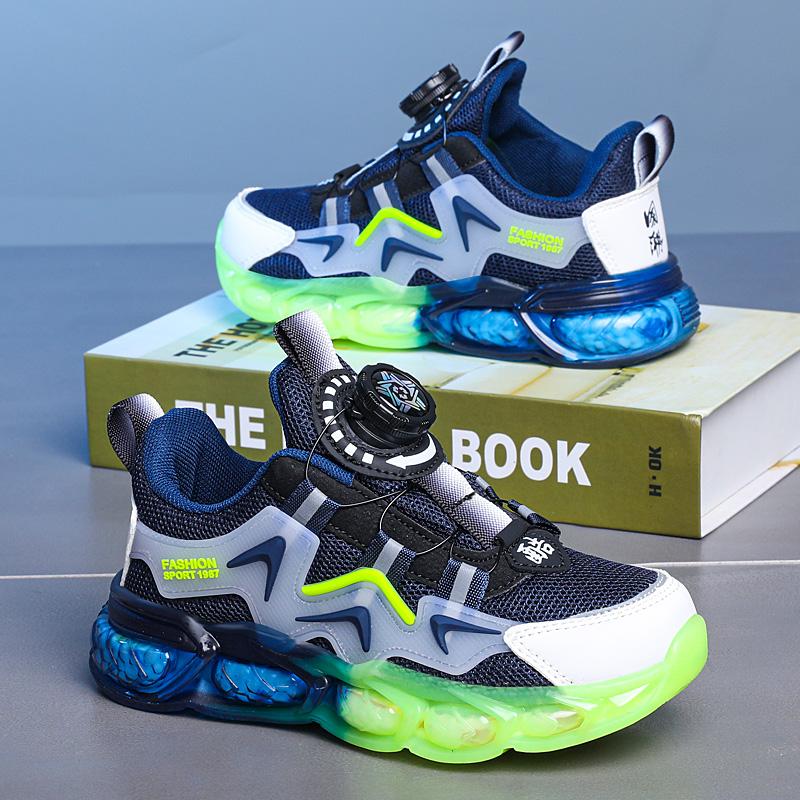 Kid's Rotating Button Anti Slip Wear Resistant Fashion Outdoor Sports Shoes Girls Casual Shoes Children's Shoes
