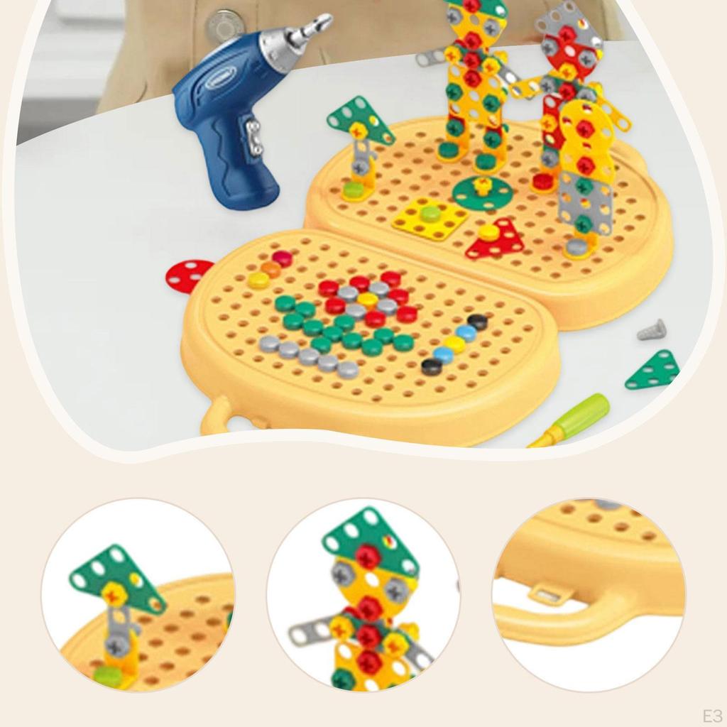 Play Toolboxs Creative Tool Box Engineering Toys DIY Construction Puzzle Toy Screw Set for Ages
