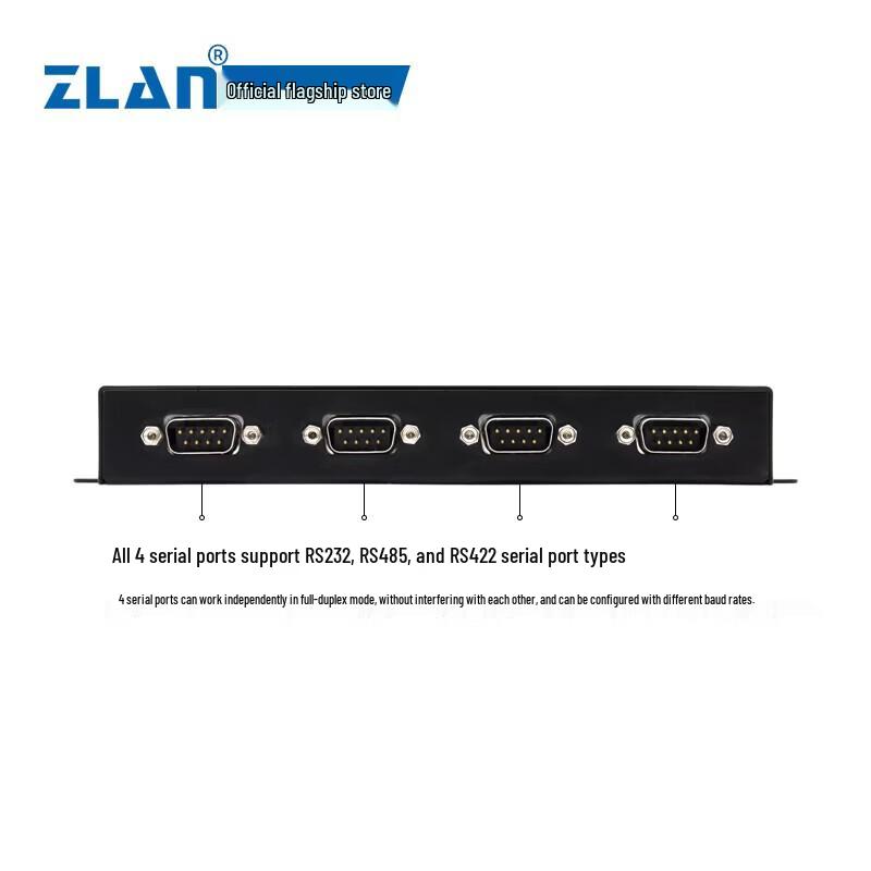 ZLAN Industrial 4-Port RS232/485/422 To Ethernet Modbus Gateway