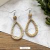 Vintage Mori Grass and Rattan Woven Handmade Earrings Bohemian Vacation Style Stud Earrings Female Ethnic Style Summer Ear Jewelry