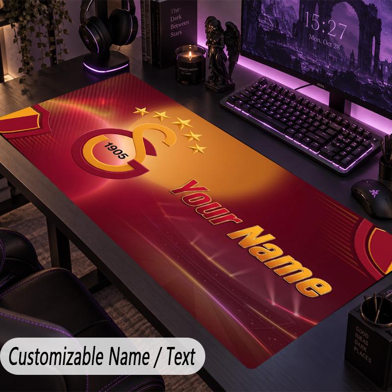 Custom Text Big Mousepad, Extended Desk Pad For Laptop Work GameGalatasaray FC