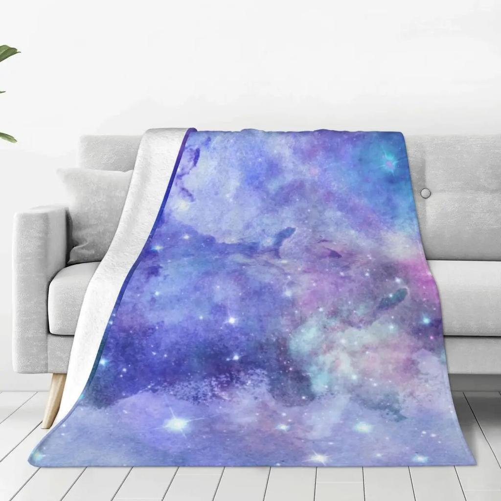 Galaxy Sky Print Flannel Blankets Quality Super Soft Colorful Milky Way Bedding Throws Travel Office Couch Bed Novelty Bedspread