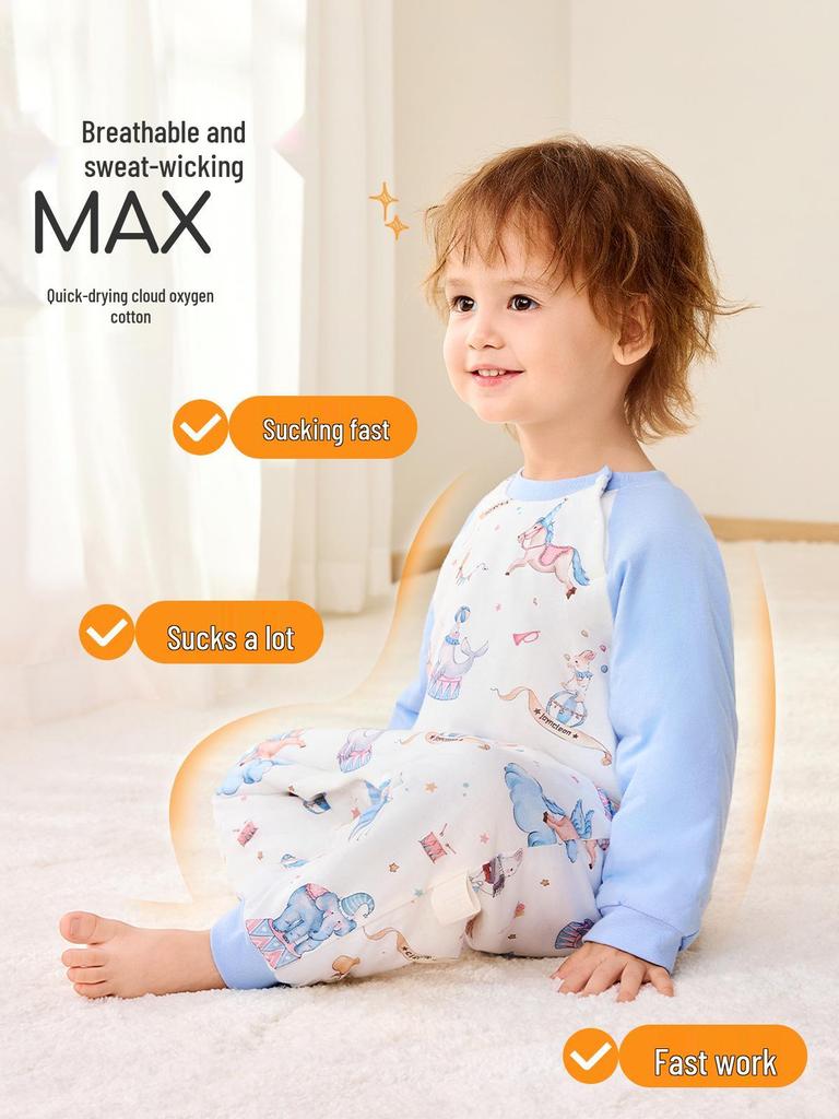 Camellia Constant Temperature Baby Sleeping Bag - Autumn & Winter Quilted Anti-Kick Blanket with Legs for Children