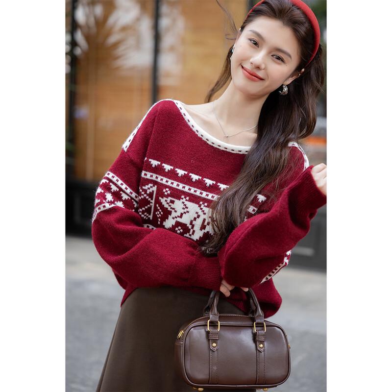 

Mocana Winter Fair Isle Snowflake Knit Sweater One Size
