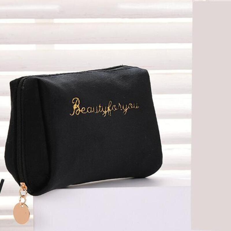 Kadın Kozmetik Çantası Fermuar Kadife Güzellik Makyaj Çantaları Seyahat Kadın Kız Fırça Ruj Depolama Tuvalet Seti Kılıfı makyaj çantaları