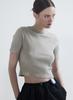 Interest Slub Short T Shirt_Beige