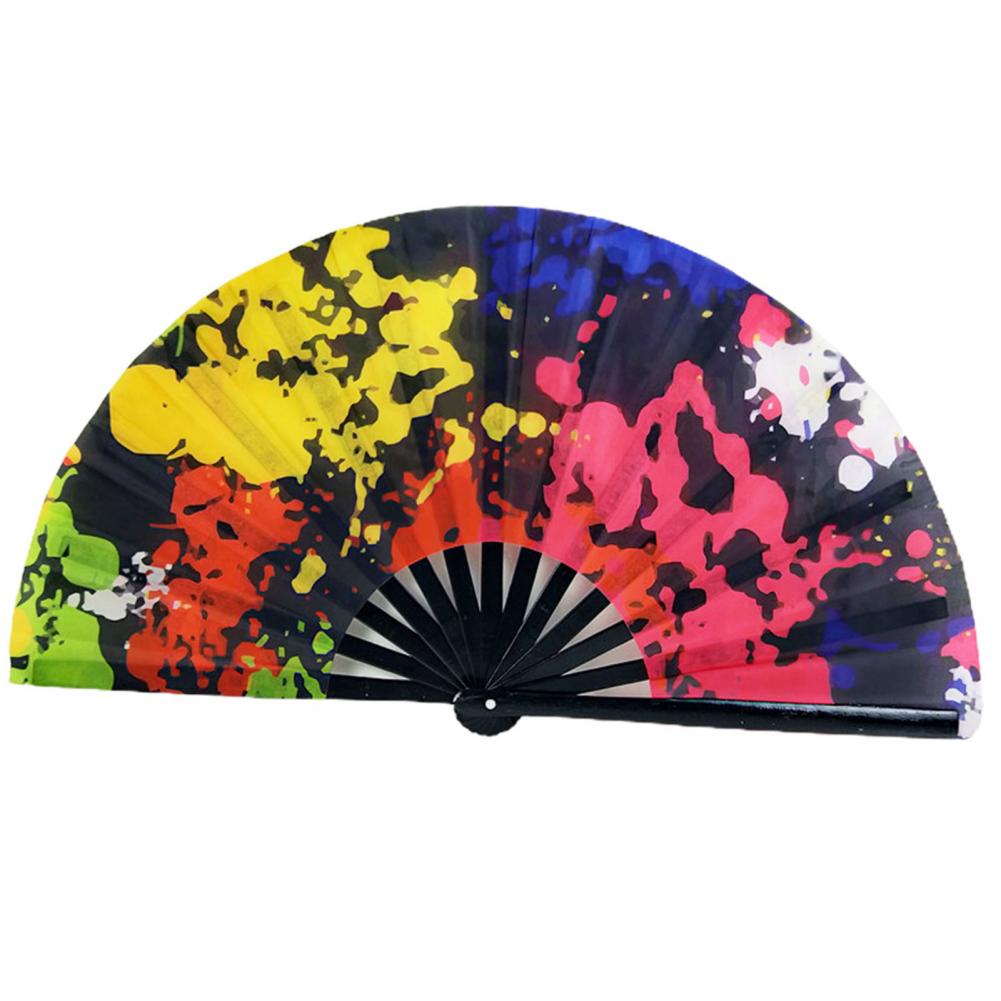 Folding Fan Floral Leopard Starry Sky Print Dance Fan Stylish Handheld Fan Home Decor Ornaments Dance Hand Fan Art Craft Gift