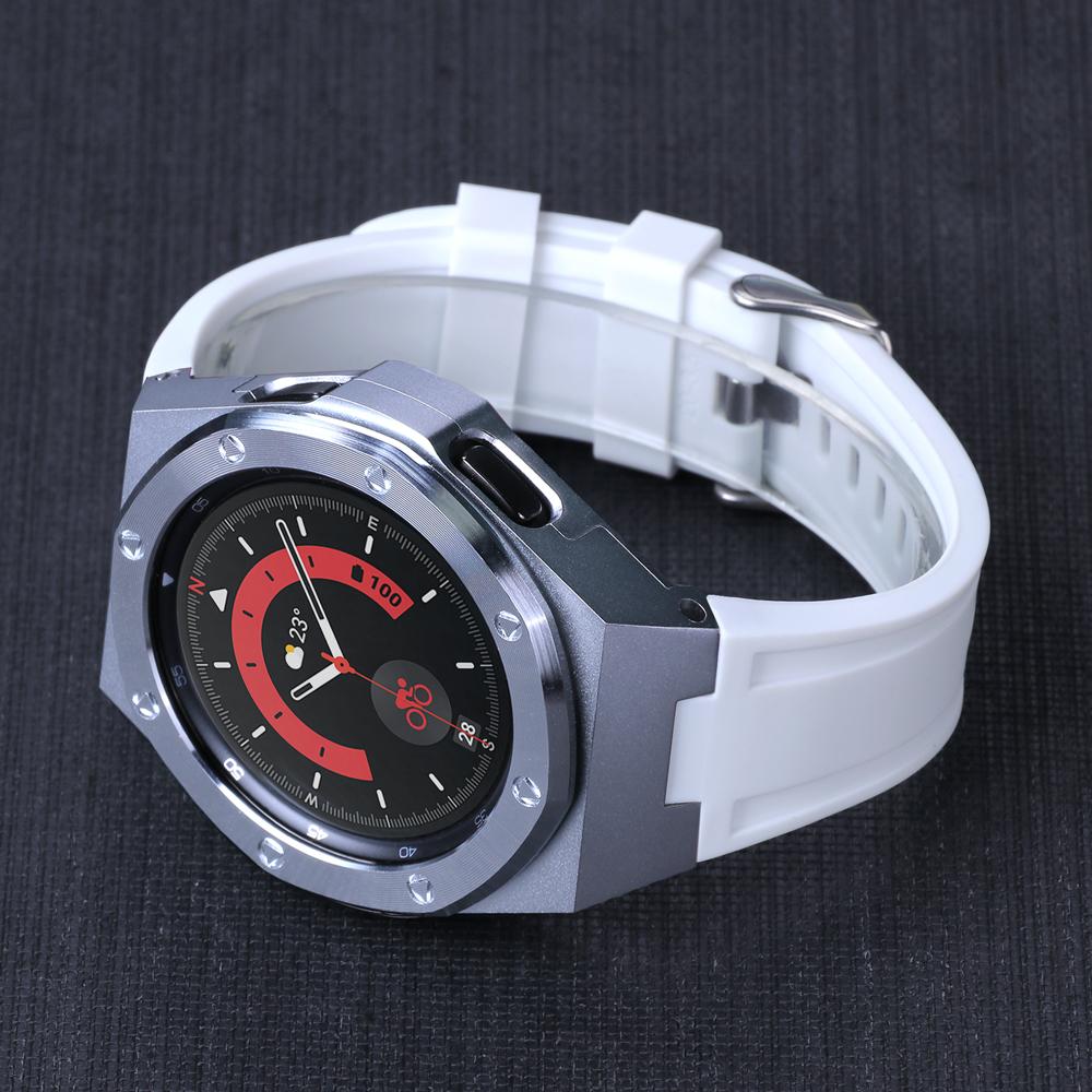 

Классический комплект для модификации Samsung Galaxy Watch 4 Classic 46 мм, металлический корпус, резиновый браслет для Samsung Watch 4Classic 46, роскошный комплект для модификации Galaxy 4Classic 46mm