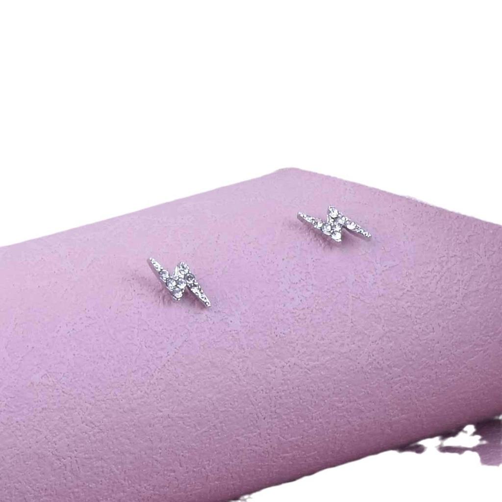 Versatile Zirconia Lightning Stud Earrings for Women - Shiny Mini Diamond Ear Studs