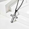 Classic Vintage Cross Pendant Necklace for Men Boys, Stainless Steel Charm Necklace, Cool Punk Prayer Jewelry Gifts