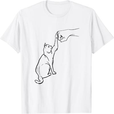 DZMRNHYO Funny Cat Best Friend Fist Bump Cat Lover T-Shirt