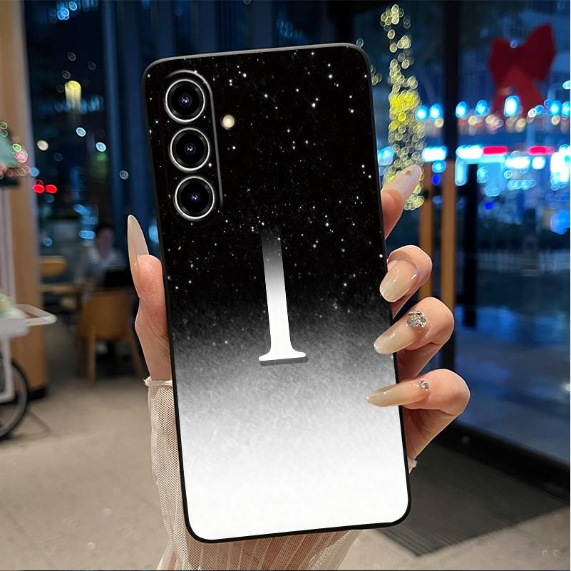 Case For ZTE Blade V80 Max/Nubia V80 Max Jelly Black Anti-scratch Soft Casing Beautiful Initial Letter With Flower Pattern Shell