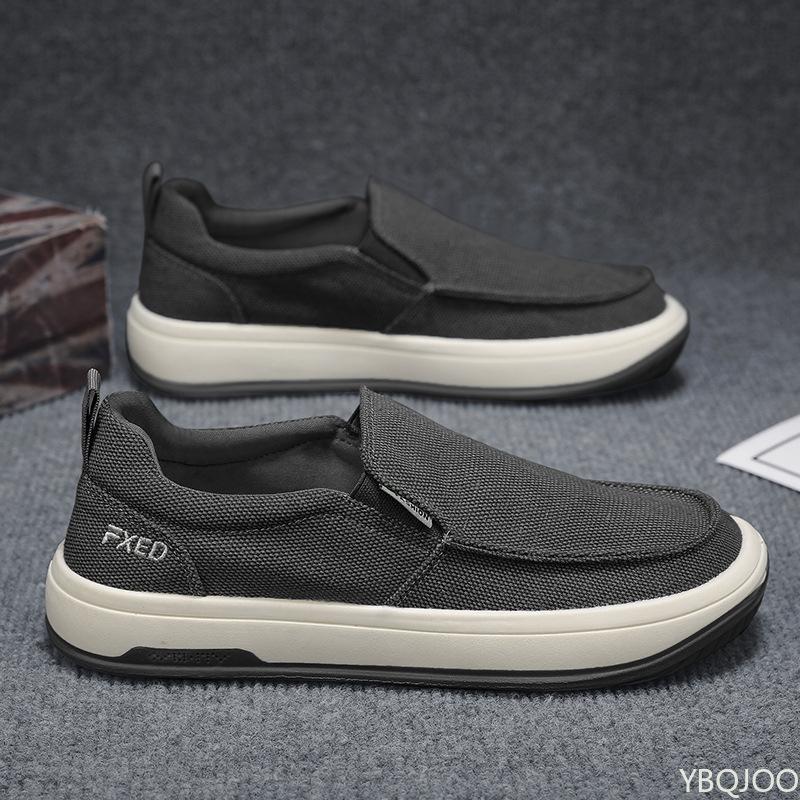 Spring and Summer Breathable Casual Lightweight Canvas Shoes, Comfortable Sliding Sleeves, One-step Men's Loafers