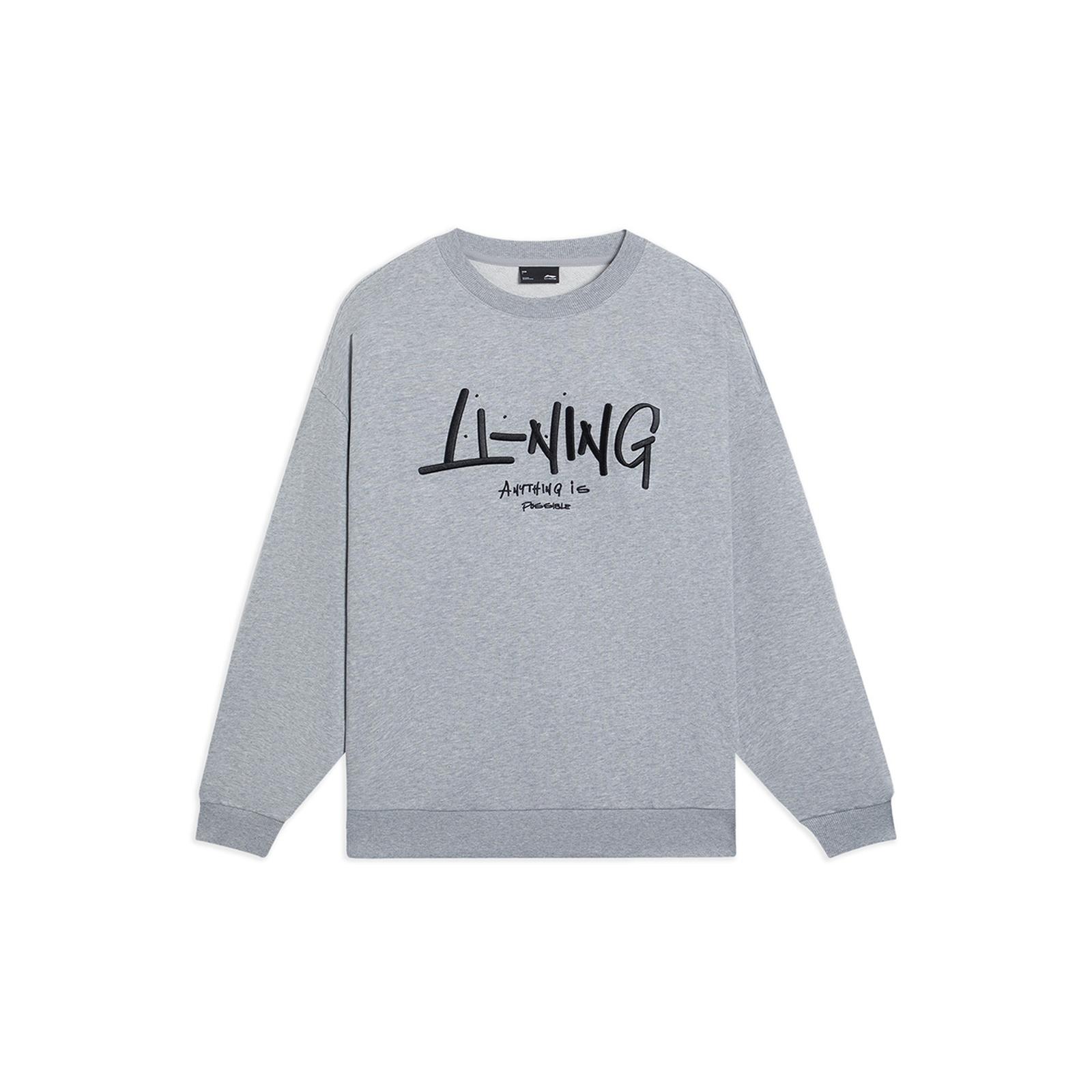 Li-Ning Anything Is Possible Graphic Sweatshirt Grey Men s AWDSF75-5 L