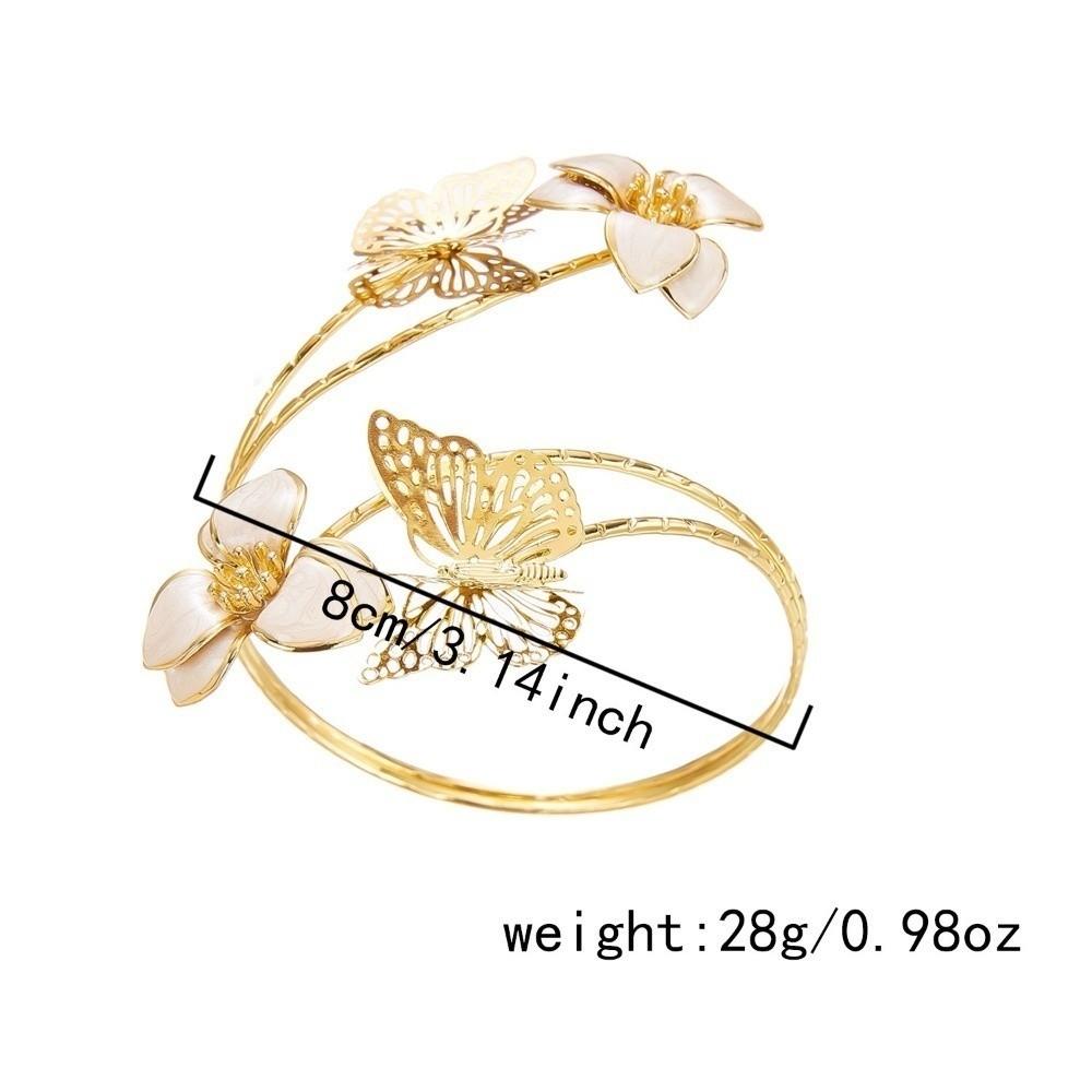 Emaille-Glasur Blumenarmband Tropföl Schmetterlingsarmband Exquisites Offenes Armreif Armzubehör