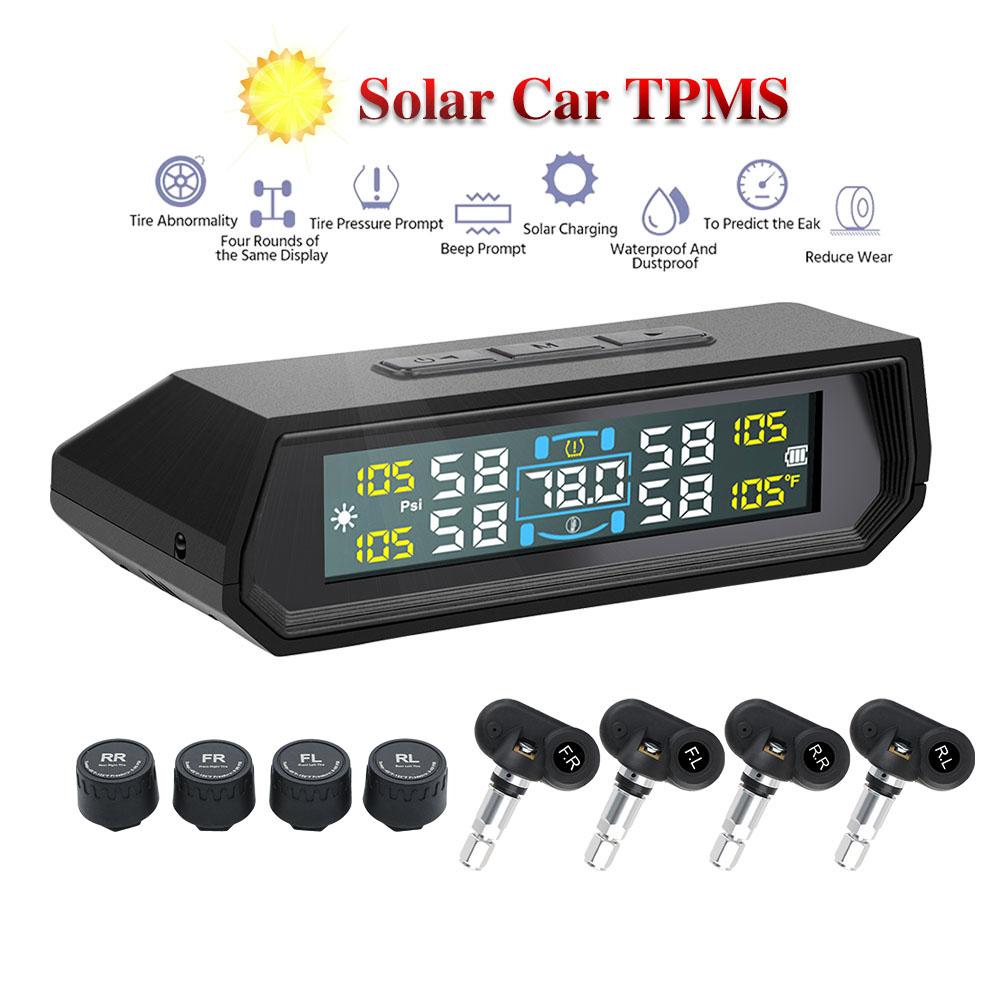 Auto Security Alarm Systems In Car Temperature Display Universal Car Tire Pressure Monitoring System USB / Solar TPMS